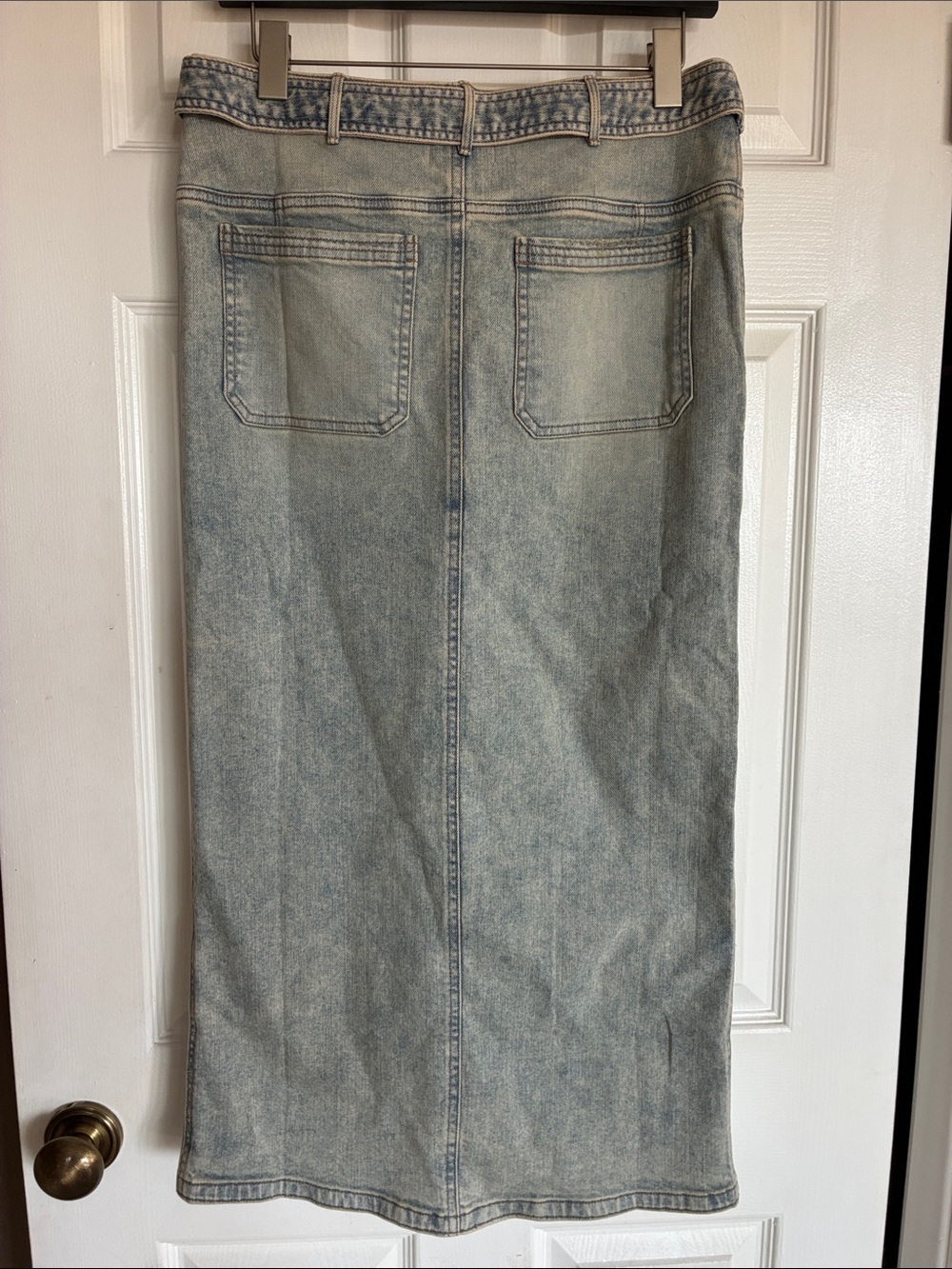 Anthropologie Pilcro Slouchy Denim Column Skirt 2 - Picture 7 of 9